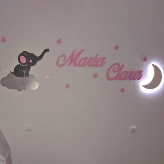 Conjunto luz ambiente Elefante na nuvem modelo 1