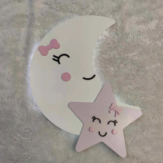 Conjunto Lua Estrela Sorridente LED