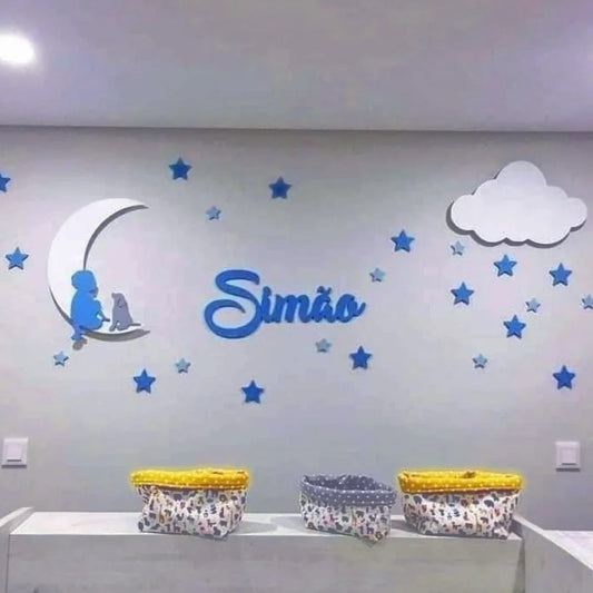 Conjunto Lua Menino(a) Cão/Gato LED