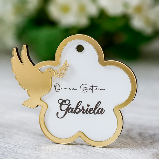 Convite Flor com detalhes em acrílico desdobrável