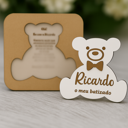 Convite de Batismo Urso modelo1