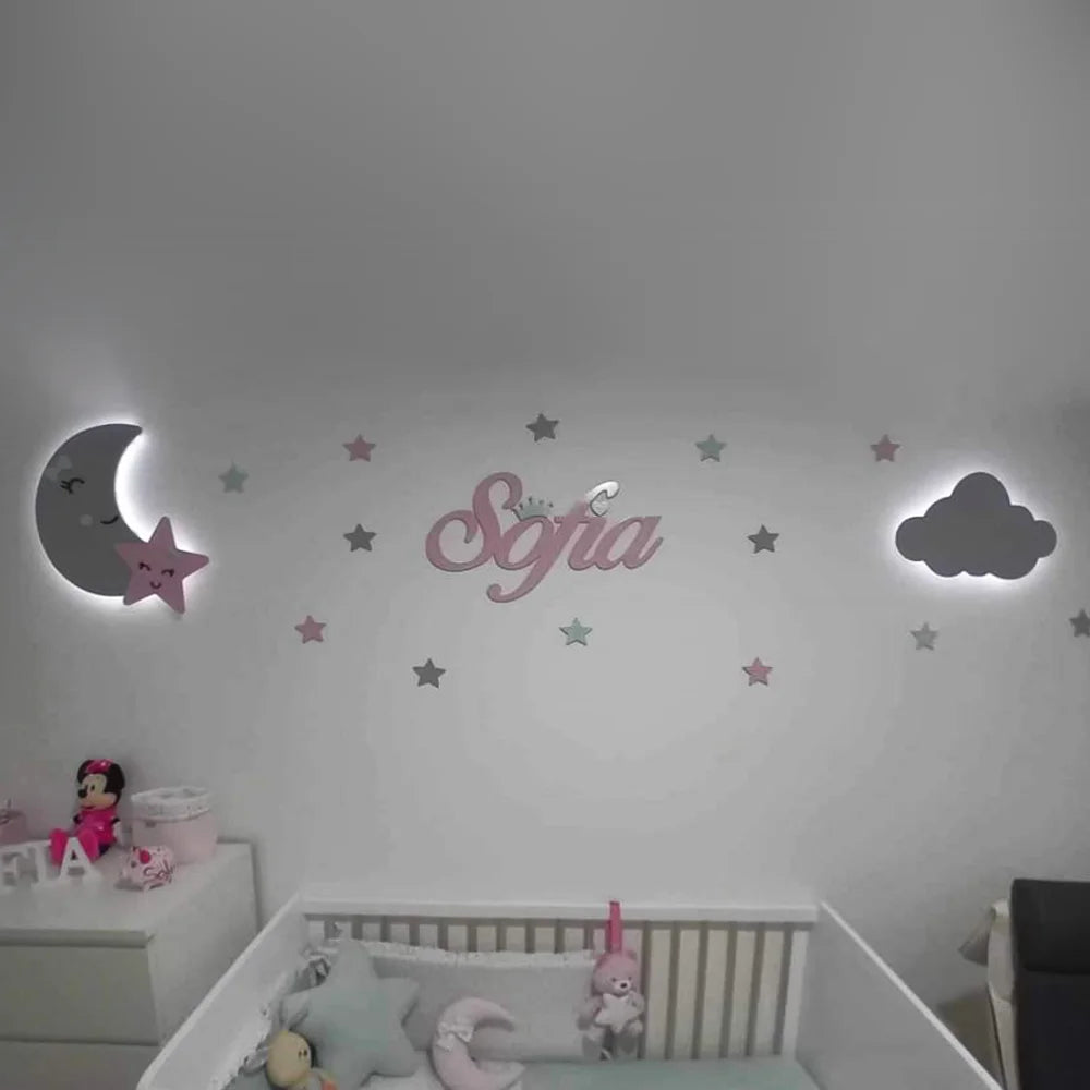 Conjunto Lua Estrela Sorridente LED