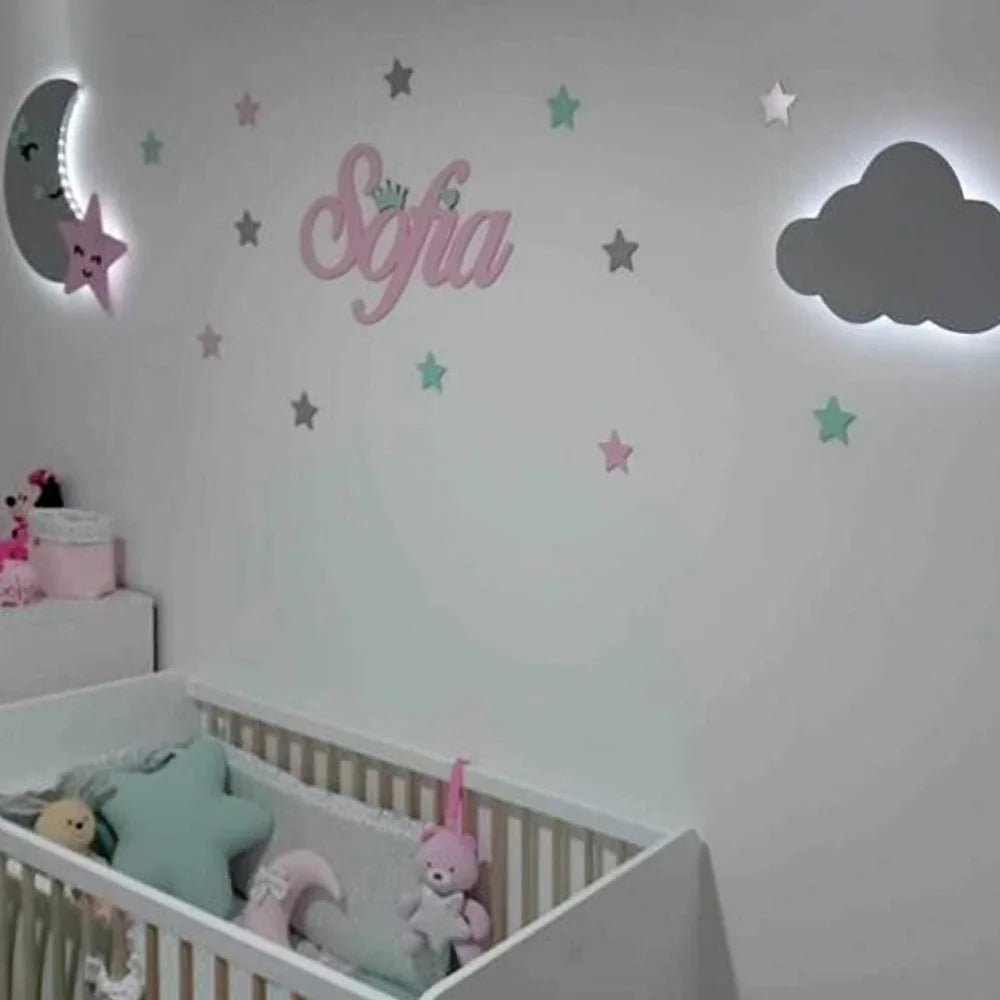 Conjunto Lua Estrela Sorridente LED