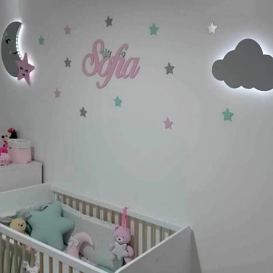 Conjunto Lua Estrela Sorridente LED