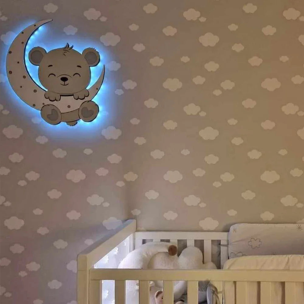 Conjunto Ursinho na Lua LED