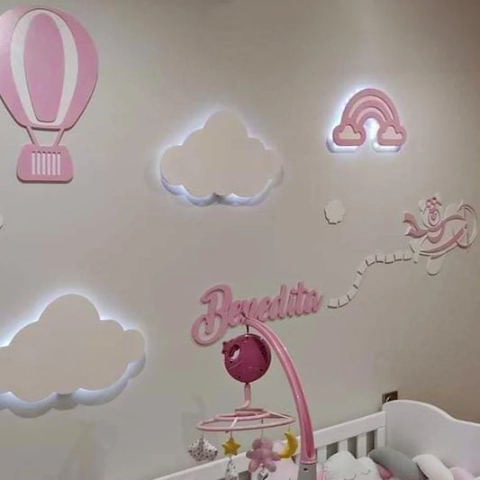 Conjunto Nuvens e Arco íris LED