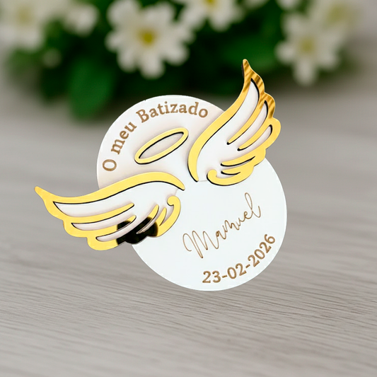 Lembrança de Batismo / Primeira Comunhão / Profissão de Fé / Crisma Asas Anjo