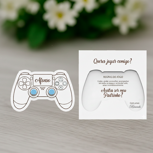 Convite Padrinhos Batismo PlayStation