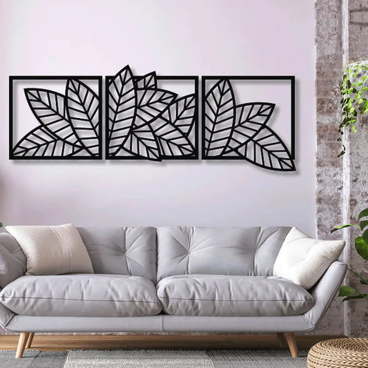 Painel Tríptico Folhas | Modelo 1